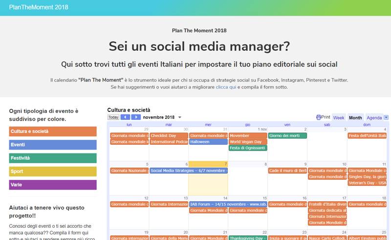 Tool per Calendario Social: Plan The Moment